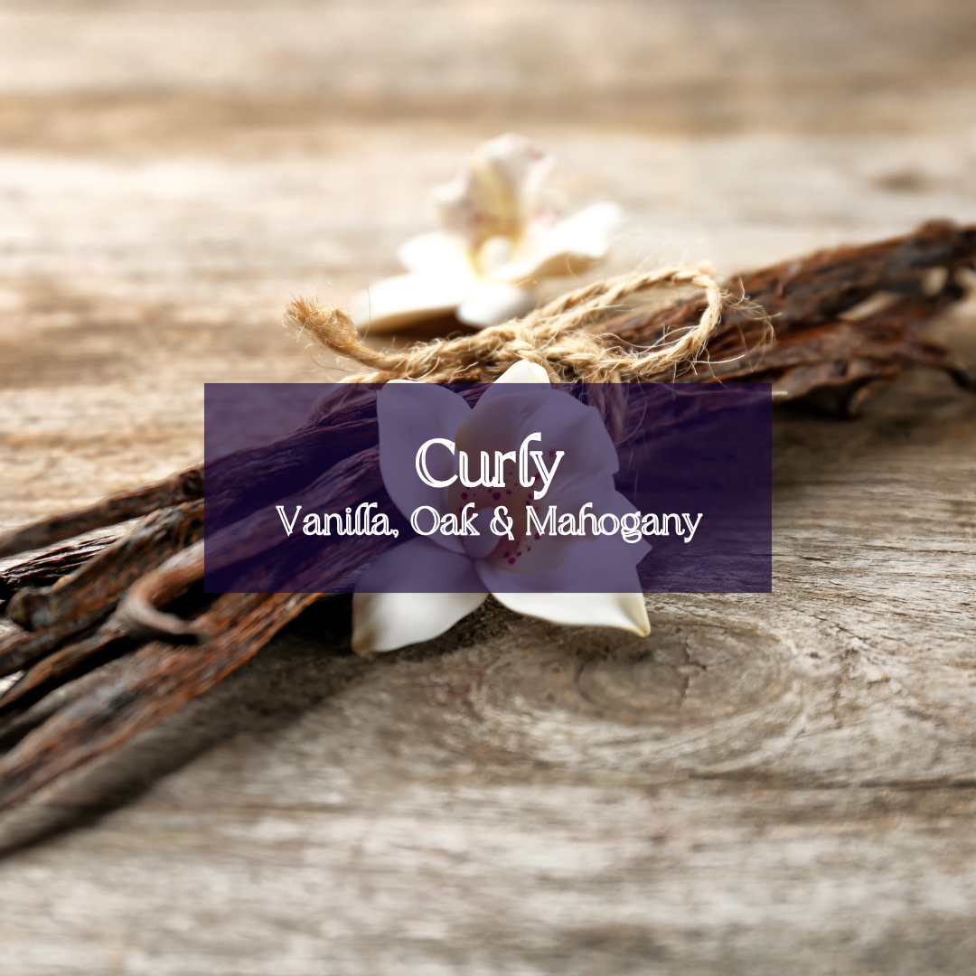 Curly Mustache Wax - Vanilla, Oak, Mahogany